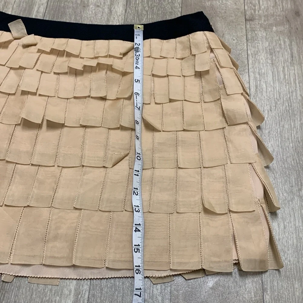 Womens J.Crew 100% Silk Ribbon Tiered Mini‎ Skirt
